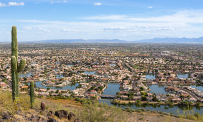 drone shot of Glendale Arizona